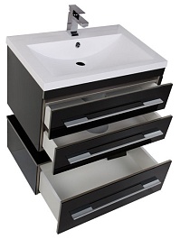 Aquanet Тумба подкатная "Верона 75" черная – фотография-3