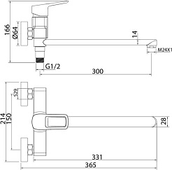 Iddis Смеситель для ванны Spin SPISBL2i10WA универсальный – фотография-3