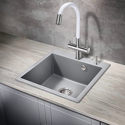 Milacio Смеситель для кухни Ultra MCU.560.SSW нержавеющая сталь/белый – фотография-6