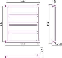 Стилье Полотенцесушитель Минор 600х600 – фотография-2