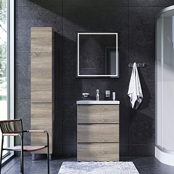 Am.Pm Мебель для ванной Gem S 60 светлый дуб, напольная, с 3 ящиками – фотография-2