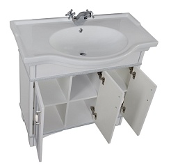 Aquanet Тумба с раковиной Валенса 90 белый краколет/серебро (180039) – фотография-6