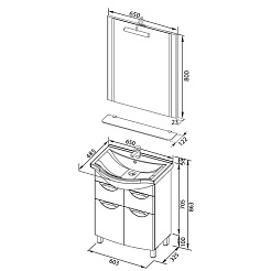 Aquanet Мебель для ванной "Асти 65" черная (178430) – фотография-5