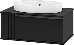 Brevita Мебель для ванной Savoy 80 подвесная черная матовая – фотография-4