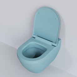 Ambassador Сиденье для унитаза Nord тонкое голубое матовое – фотография-6