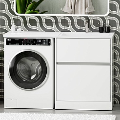 Misty Тумба под раковину Ингрид 70 под стиральную машину белая – фотография-10