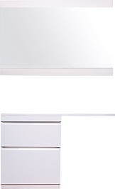 Style Line Тумба с раковиной Даллас 130 L Люкс, белая PLUS эмаль – фотография-4