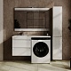 Style Line Мебель для ванной под стиральную машину Леон 120 L подвесная Люкс Plus белая – фотография-15