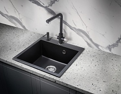 Milacio Мойка кухонная Murcia 51 Cuarzo черная матовая – фотография-4