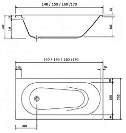 Vidima Акриловая ванна "Видима" 170 см – фотография-3