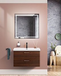 BelBagno Тумба с раковиной Due 80 подвесная Noce – фотография-13