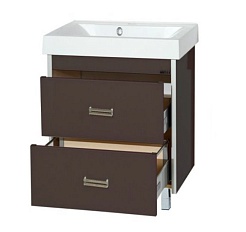 Misty Тумба с раковиной Джулия QVATRO 60 коричневая – фотография-4