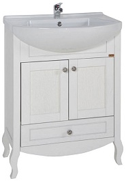 ASB-Woodline Тумба под раковину Флоренция 65 белый/патина серебро – фотография-1