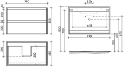 Sancos Тумба с раковиной Libra 80 дуб чарльстон раковина Element 81 CN7005MB – фотография-4
