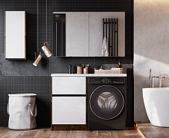 Акватон Мебель для ванной Лондри 60 L дуб кантри/белая – фотография-6