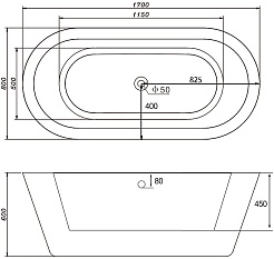 ABBER Акриловая ванна AB9213 170x80 – фотография-5
