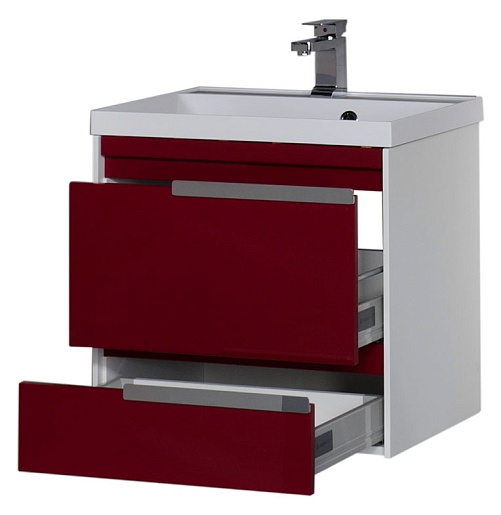 Aquanet Тумба с раковиной "Тиволи 70" бордо – фотография-6
