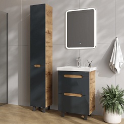 Onika Мебель для ванной Айленд 60 графит/дуб крафт – фотография-3
