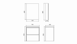 Velvex Мебель для ванной напольная Klaufs 70 черная/дерево, 2 ящика – фотография-5