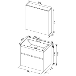 Aquanet Мебель для ванной "Латина 70" бордо 1 ящик (181081) – фотография-2