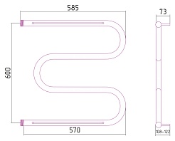 Стилье Полотенцесушитель М-образный 2П 60х60 – фотография-3