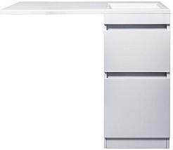 Style Line Тумба с раковиной Даллас 100 R Люкс, белая PLUS эмаль – фотография-1