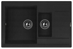 Florentina Мойка гранитная Липси 780К с крылом черный – фотография-1