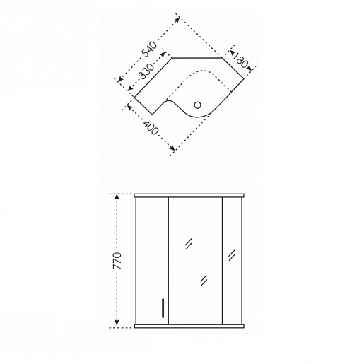 СанТа Мебель для ванной Аврора 70 угловая – картинка-7