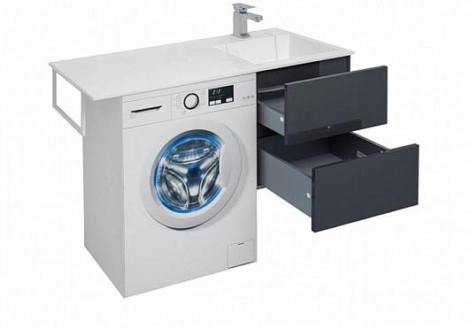 Aquanet Тумба с раковиной Алвита 120 R серый антрацит – фотография-8