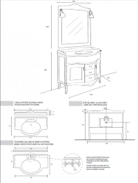 Cezares Тумба с раковиной ANDAMA Pattinato Sabbia, раковина Jubileum – фотография-3