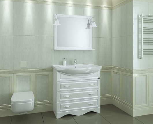 СанТа Тумба с раковиной Верона 85, ящики – картинка-5