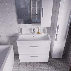 Grossman Тумба под раковину Нео 80 2 ящика белая – фотография-4