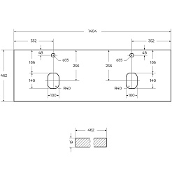 BelBagno Столешница Etna-Kraft 140-2 Bianco Lucido – фотография-5