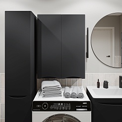 Vivon Шкаф-пенал Ostin 30L с бельевой корзиной черный матовый – фотография-8