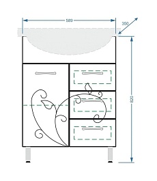 Stella Polare Тумба с раковиной Фантазия 65 – фотография-5