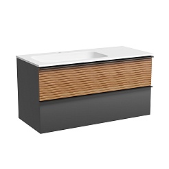 Sancos Тумба под раковину Delta 100 L дуб красный/графит – фотография-1