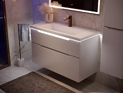 Jorno Тумба с раковиной Puro 100 белая подвесная – фотография-8