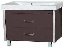 Misty Тумба для умывальника Джулия QVATRO 105 коричневая – фотография-1