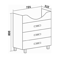 Runo Мебель для ванной Рига 75 напольная – фотография-3