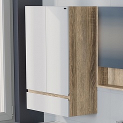 СанТа Навесной шкаф Марс 60x90 над стиральной машиной белый/янтарное дерево – фотография-4