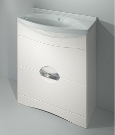 Какса-а Мебель для ванной Каприз 75 с ящиками белая – фотография-2