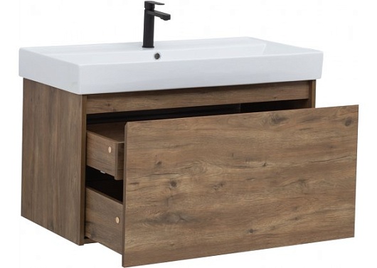 Aquanet Тумба с раковиной Nova Lite 90 дуб рустикальный – фотография-6