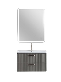 BelBagno Тумба под раковину Due 80 без ручек подвесная Сатин – фотография-14