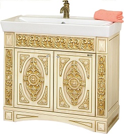 Misty Тумба для умывальника Беатрис 80 бежевая патина – фотография-1