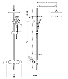 Aquatek Душевая стойка Европа AQ2343MB матовая черная – фотография-7
