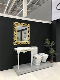 Creavit Чаша для унитаза-компакта Antik AN360.000A0 с функцией биде белый/золото – фотография-4