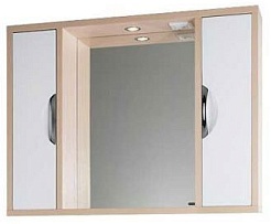 Водолей Зеркальный шкаф "Габи 100" белый/дуб – фотография-1