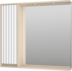 Brevita Зеркальный шкаф Balaton 90 L белый/бежевый – фотография-3