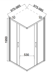 Taliente Душевой уголок 100/100 TA-10102-1CB – фотография-4