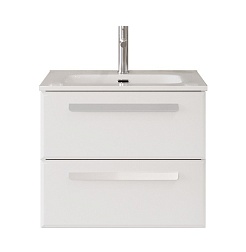 Cezares Тумба с раковиной Eco Cer-N 60 bianco opaco CZR-8073-60 ручки сатин – фотография-1